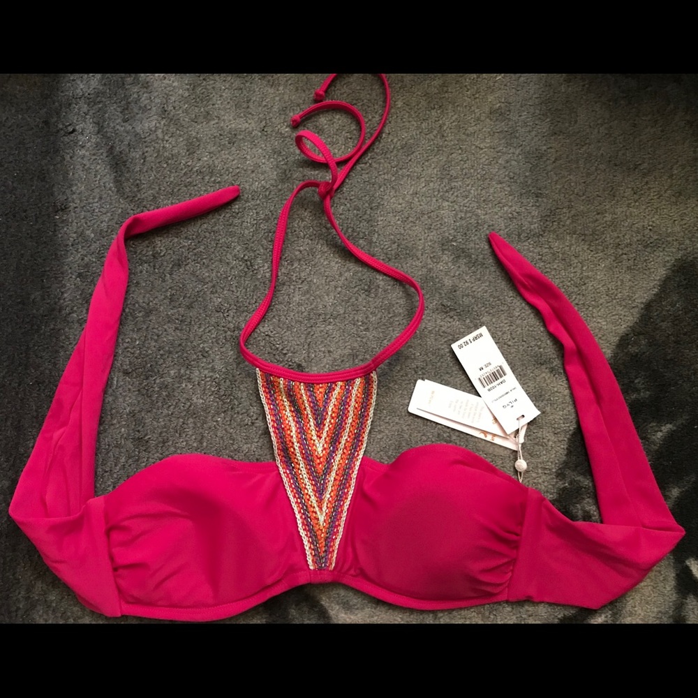 PilyQ magenta pink beaded bikini top 😍